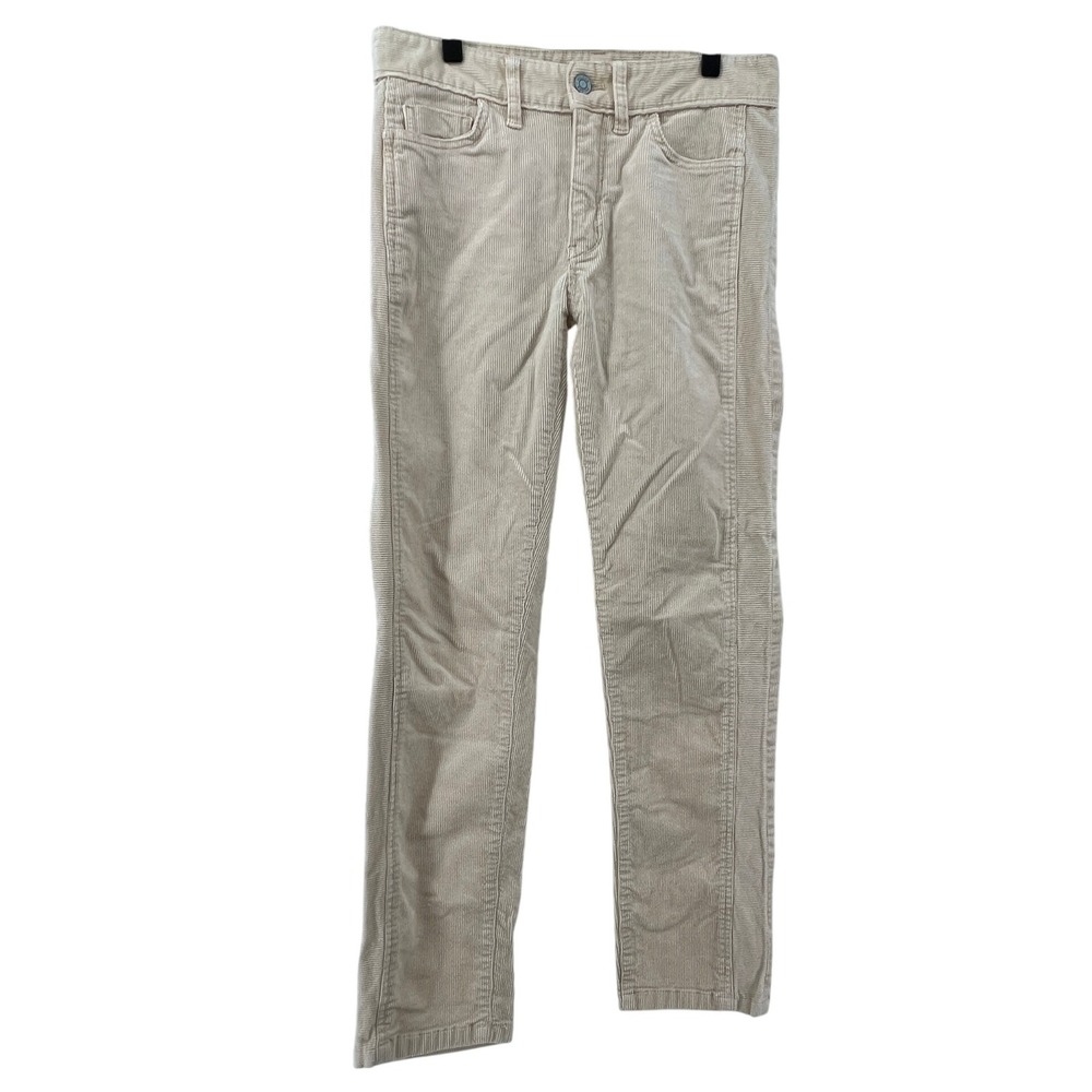 Anthropologie Pilcro Women 25 Slim Boyfriend Corduroy Pants Cream Cotton